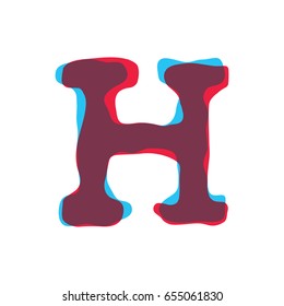 Letter H logo formed by colorful overlay technique. Letter font style vector illustration, vector element for application icon, t-shirt or card, number, counting, count