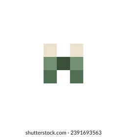 letter H logo with green gradient color