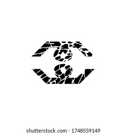 logotipo de letra H con un vector de tema de héroe