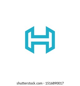 the letter H logo hexagonal concept