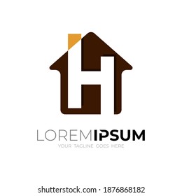 Letter H logo and house design combination, Building icons