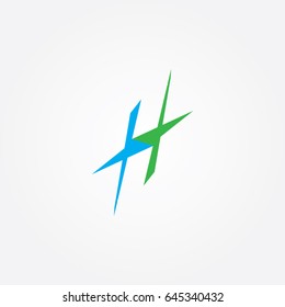 letter H logo icon 