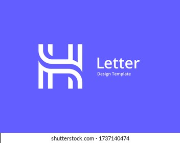 Letter H logo icon design template elements