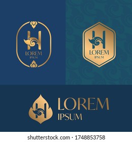 Letter H logo icon design template, Thai Art Style
