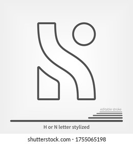 Letter H logo icon design. May be considered as N letter logo