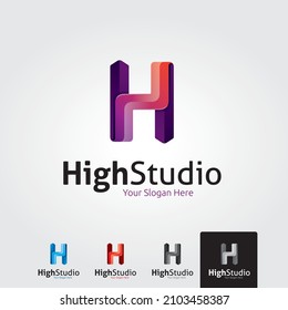 Letter H logo icon design template elements