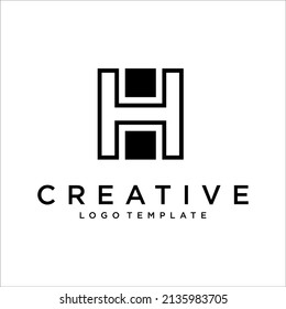 Design-Vorlagenelemente für das Logo des Buchstaben H. Abstraktes Vektorsymbol.