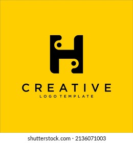 Letter H logo icon design template elements. Abstract vector icon.