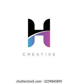 Elementos de la plantilla de diseño del icono del logotipo de la letra H