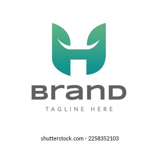 Letter H logo icon design template elements. Initial letter H with leaf icon. Usable for Branding and Business Logos.