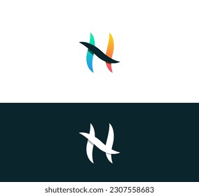Design-Vorlagenelemente für das Logo des Buchstaben H.