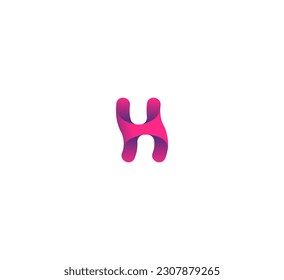 Letter H logo icon design template elements. 3D colorful H letter logo. 