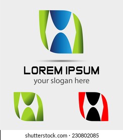 Letter H logo icon design template elements