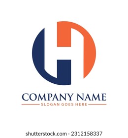 Letter H logo icon design template on white background