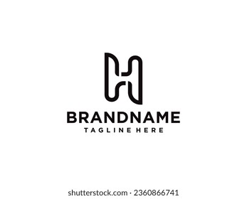 Elementos de la plantilla de diseño del icono del logotipo de la letra H