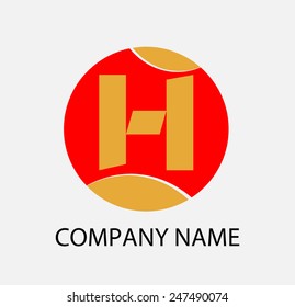 Letter H logo icon design template elements. Vector round sign 