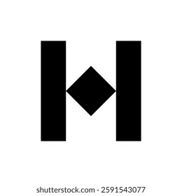 Letter H logo. Icon design. Template elements. Geometric abstract logos