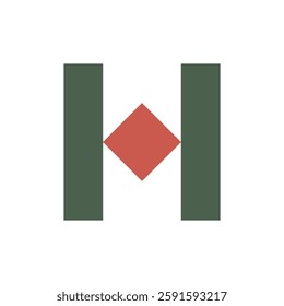 Letter H logo. Icon design. Template elements. Geometric abstract logos