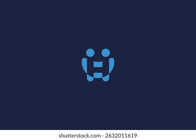 letter h logo icon design template with people vector inspiration