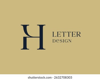 Letter H logo icon design. Classic style luxury monogram.
