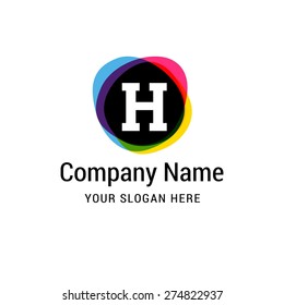 Letter h logo icon design | alphabet letter | Stylish Colorful typographic template elements | shiny icon template | corporate identity