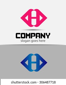 Letter h logo icon design template elements
