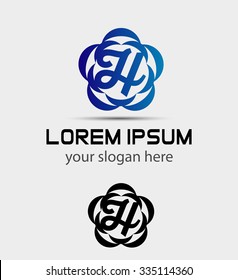 Letter H logo icon design template elements
