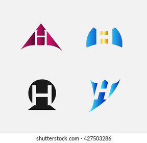 Letter h logo icon design template elements
