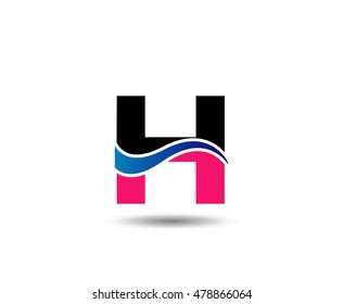 Letter h logo icon design template elements

