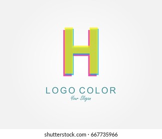 Letter H logo icon design with colorful