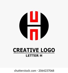 letter h logo, letter h icon in dots. Abstract business logo icon design template