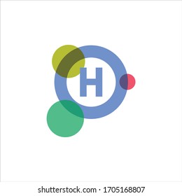 letter h logo illustration of a colorful circle icon