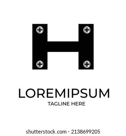 Buchstabe H LOGO Initial Scree Logo Design Vektorsymbol Grafik-Emblem-Vorlage