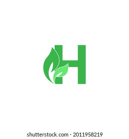 Concepto de diseño de icono de la hoja de logotipo de la letra H