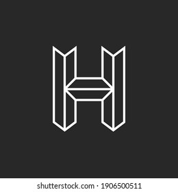 H Logo Monogram Letter Thin Line Stock Vector (Royalty Free) 327250472 ...