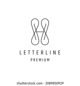 Letter H logo linear style icon on white backround
