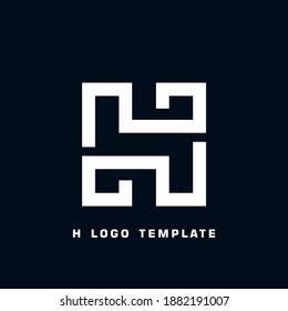 Letter H logo in a maze-like style vector logo template by adipra