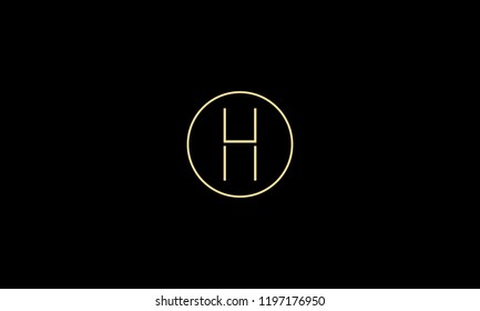 LETTER H LOGO WITH NEGATIVE SPACE EFFECT IN CIRCLE FRAME FOR LOGO DESIGN OR ILLUSTRATION USE