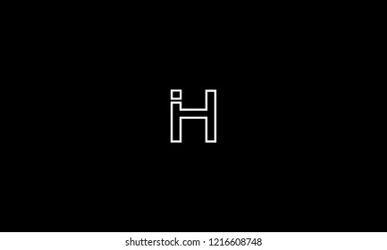 LETTER I AND H LOGO WITH NEGATIVE SPACE EFFECT FOR LOGO DESIGN OR ILLUSTRATION USE