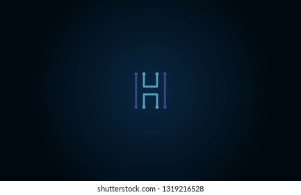 LETTER H LOGO WITH NEGATIVE SPACE EFFECT FOR LOGO DESIGN OR ILLUSTRATION USE