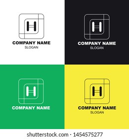 Letter H logo in oval lines. Professional logo for every color scale for companies and individuals.
