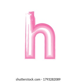 Letter h logo with pink watercolor and white background.Vector Illustration EPS10.