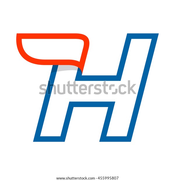 Letter H logo with red\
wing. Sport elements for sportswear, t-shirt, banner, card, labels\
or posters.