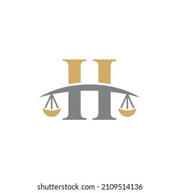 Letter H Logo With Scale of Justice Logo Icon 003