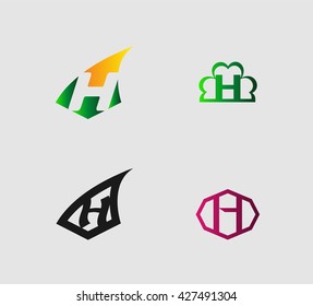 Letter H logo set
