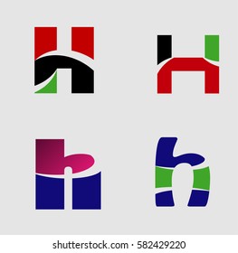 Letter H logo set
