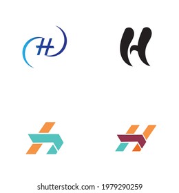 Letter H logo set icon vector design template