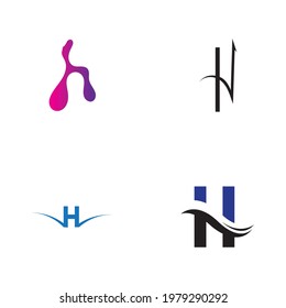Letter H logo set icon vector design template