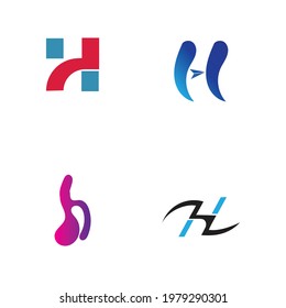 Letter H logo set icon vector design template