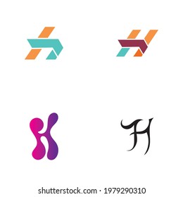 Letter H logo set icon vector design template